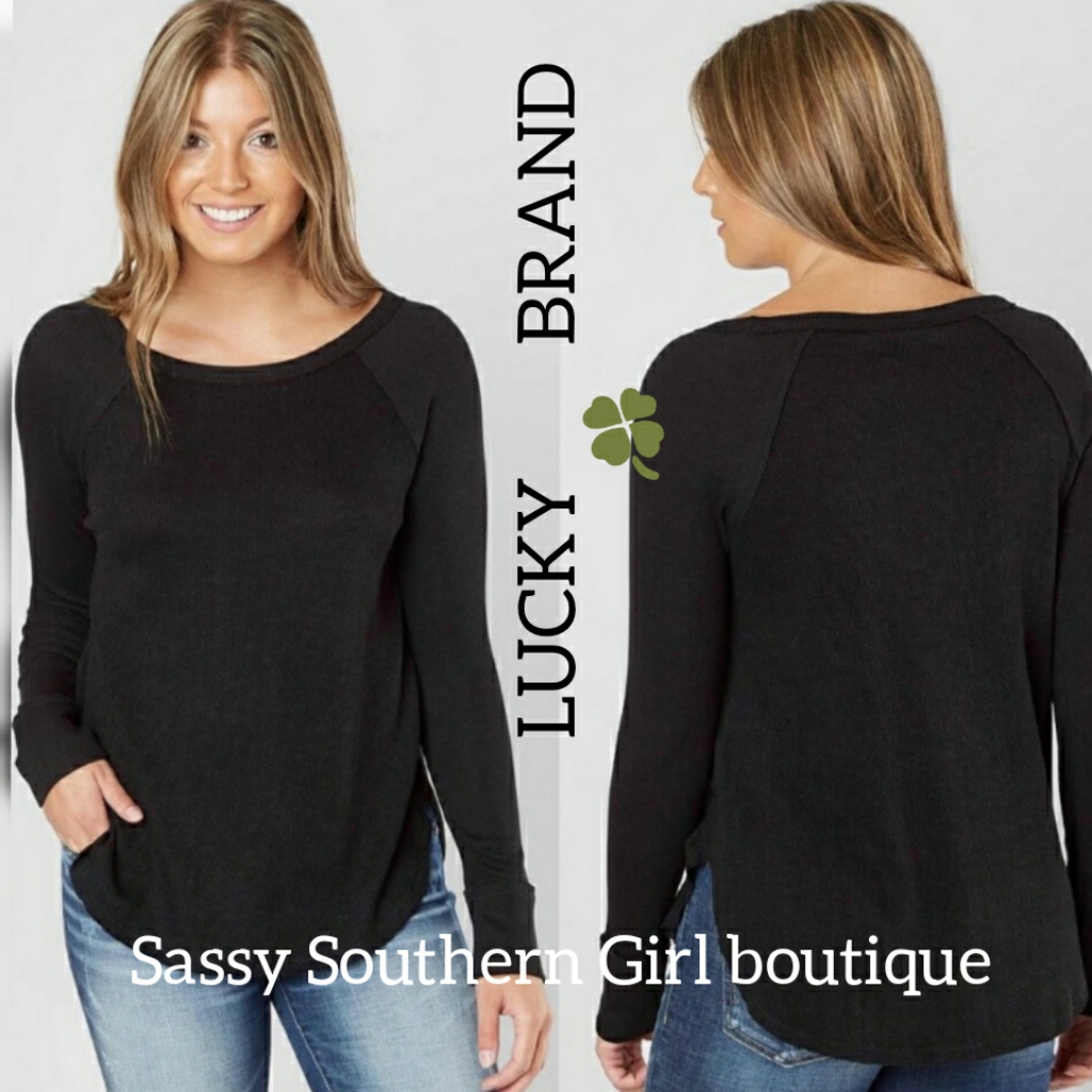 Lucky Brand Black Thermal Top